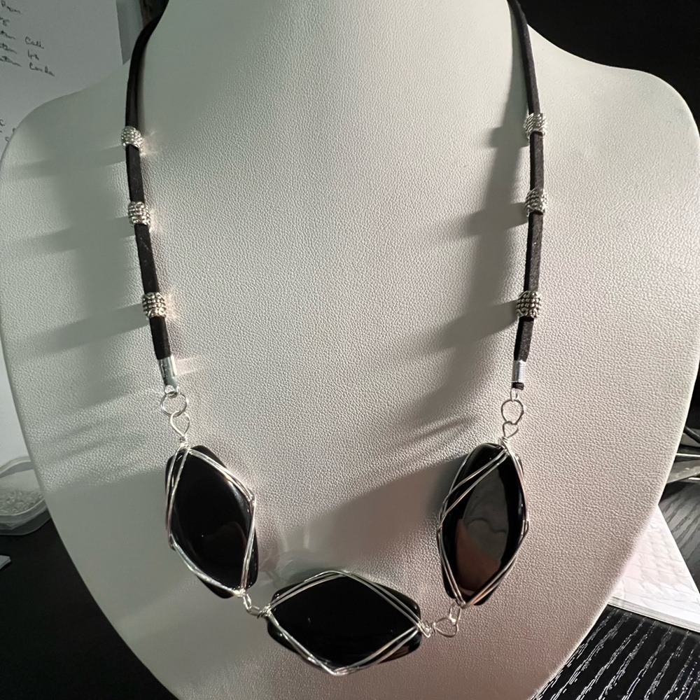 Elegant Black and Silver Necklace